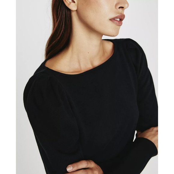 AG Adriano Goldschmied Walker Puff Sleeve Black Sweatshirt Sweater, Size… - Picture 4 of 10